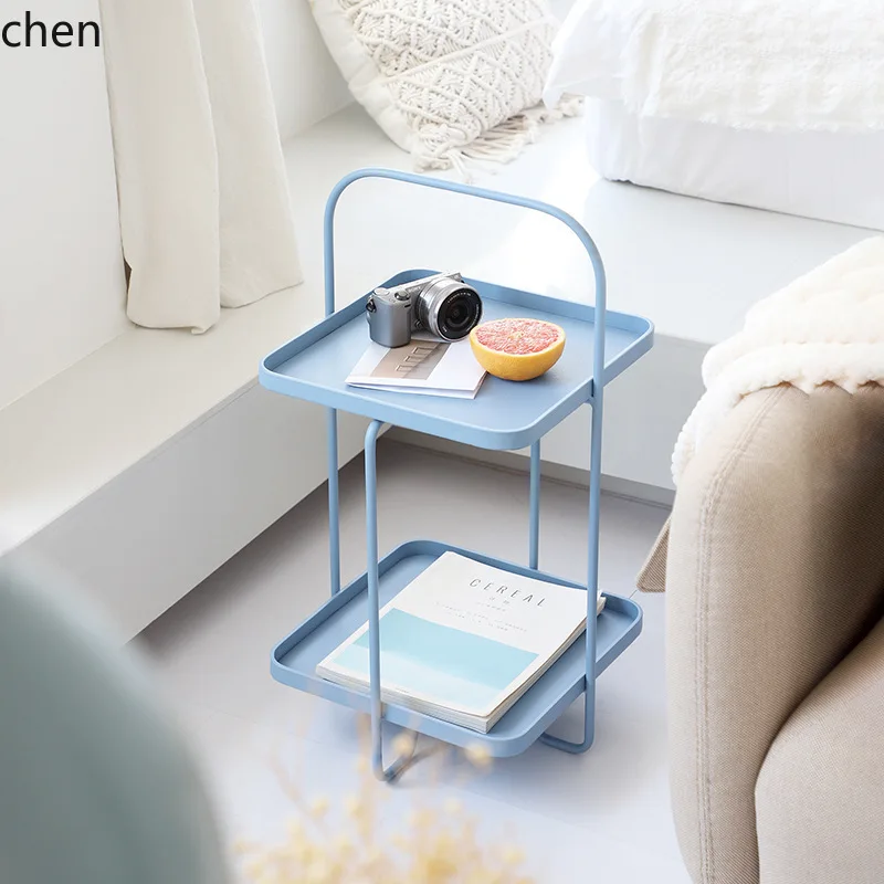 CZ Fashion Side Table Smoke Blue Iron Art Storage Rack Simple Home Corner Table