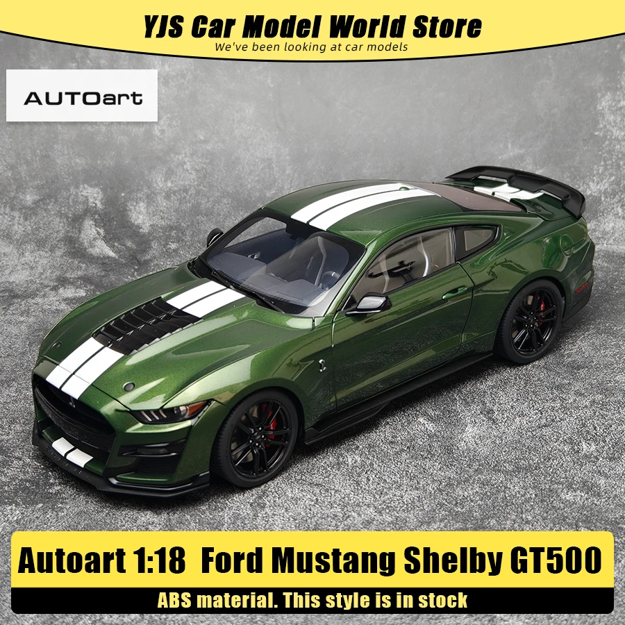 

AUTOART Новый Ford Mustang Shelby GT500 в масштабе 1/18, зеленый, синий, модель спортивного автомобиля, статическая коллекция, праздничный подарок 73097