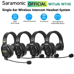 Saramonic WiTalk WT4S Full Duplex Communication Wireless Headset System Marine Boat Duplex Intercom Headsets Coaches Microphone