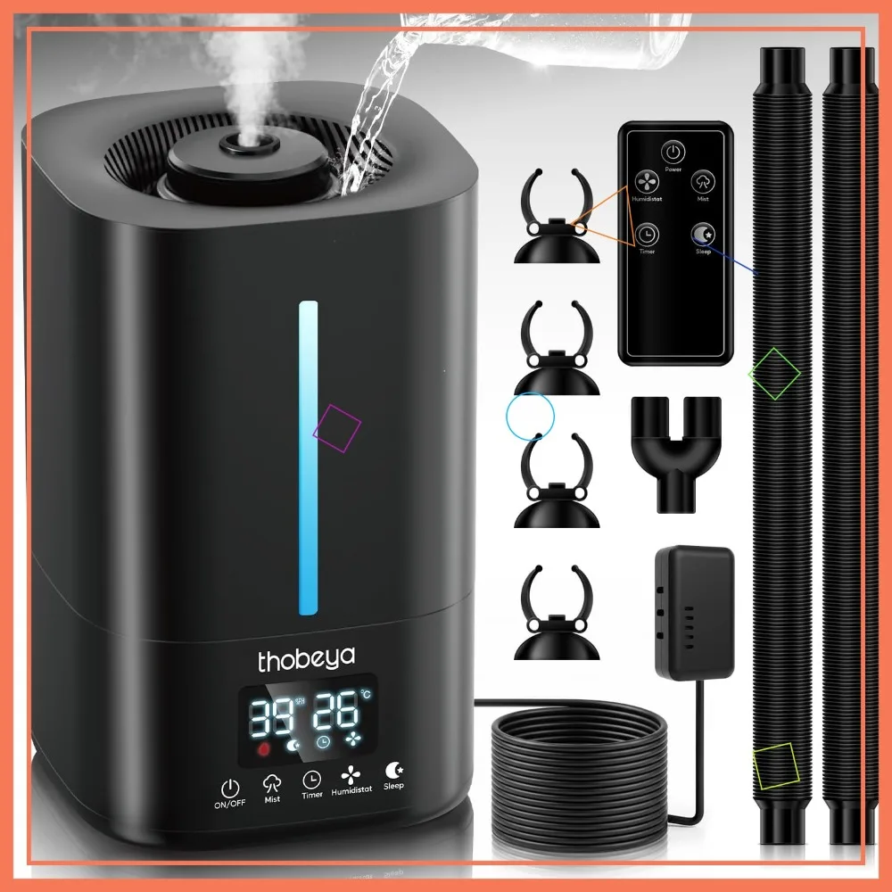 

Reptile Fogger Humidifier with Remote & Timer, Large Capacity Misting System for Terrarium & Plants