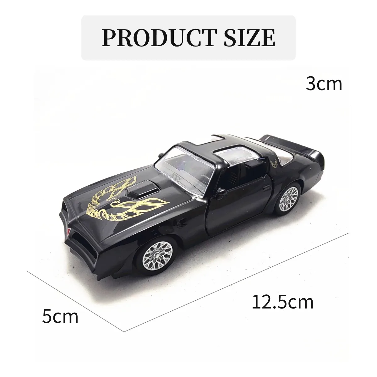 1:36 Retro Muscle Car Model Replica 1978 Pontiac Firebird Scale Metal Diecast Miniature Art Vehicle Collection Xmas Gift Boy Toy