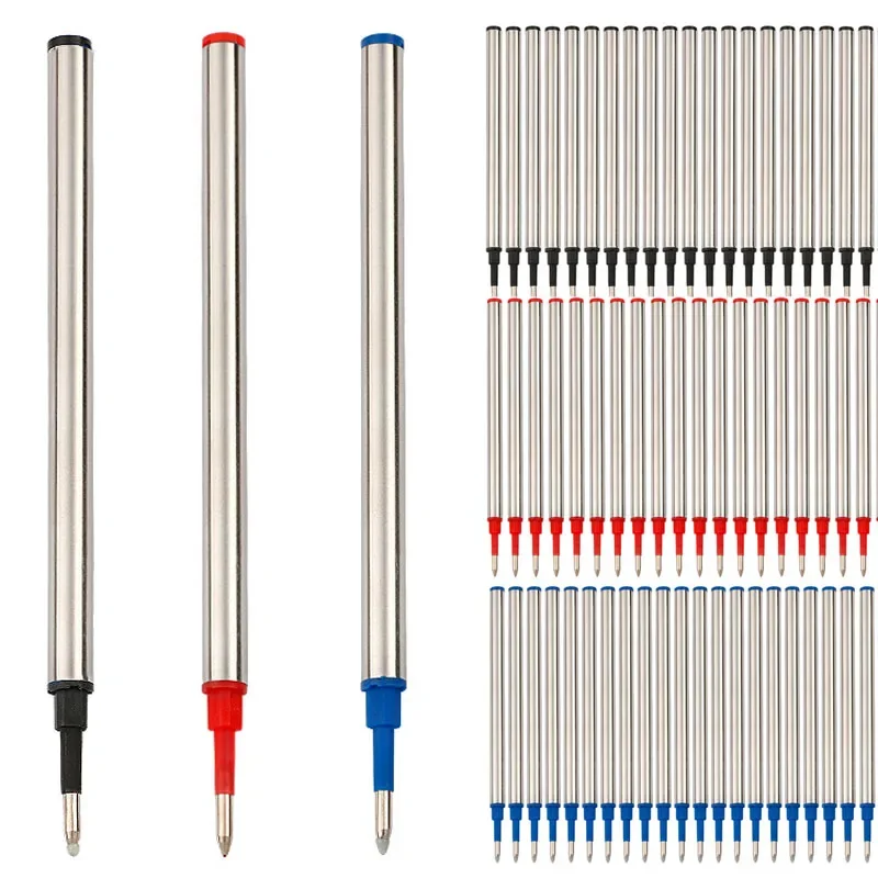 3/5/10/20 PCS 11.4cm Metal Pen Refills Blue Black Red Ballpoint Pen Rod Signing Pen Lead 0.7mm Office School Supplies Stationery