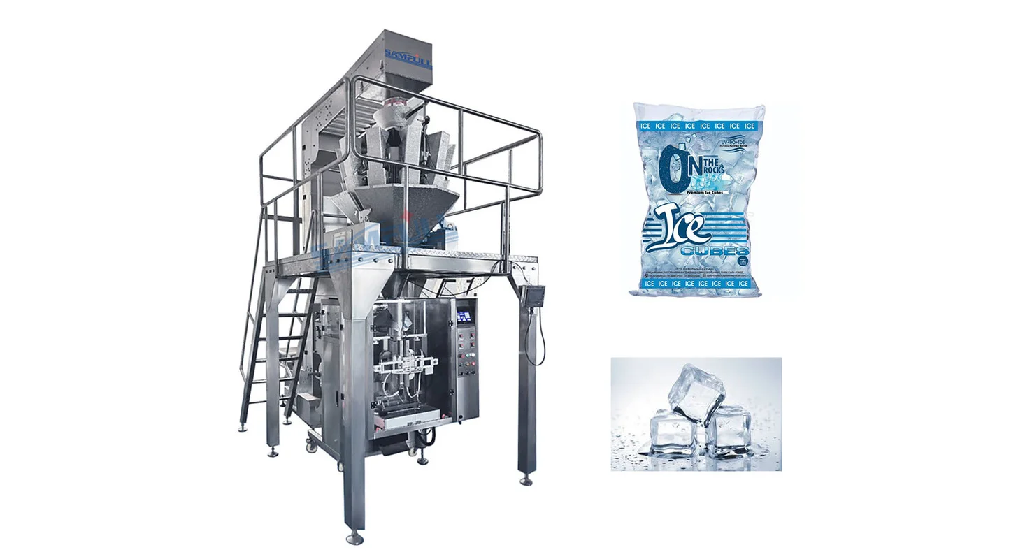 Hot-Selling Automatic Vertical Weigher Tube Ice Packing Machine Ice Cube Packing Filling Machine