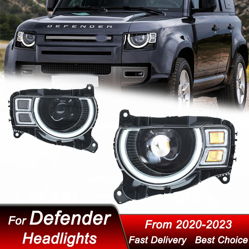 

Car Headlights For Land Rover Defender 2020-2023 to high style full LED Headlamp Assembly Upgrade Projector Lens Accessories Kit