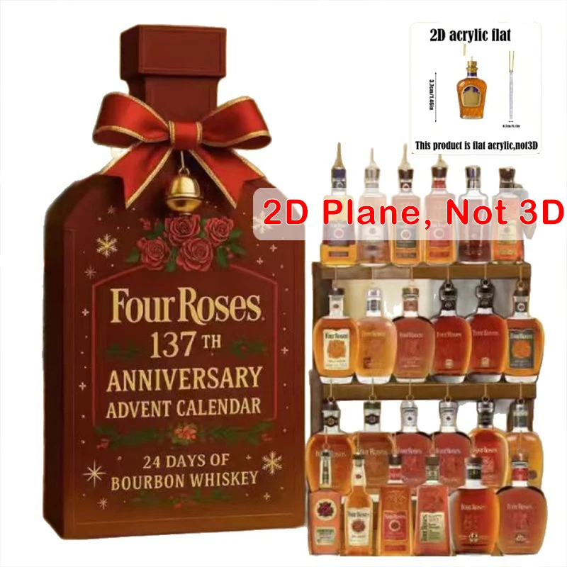 

2025 Whiskey Advent Calendar with 24 Pendant Christmas Calendars Christmas Countdown Calendar for Home/Office/Tree Xmas Decor