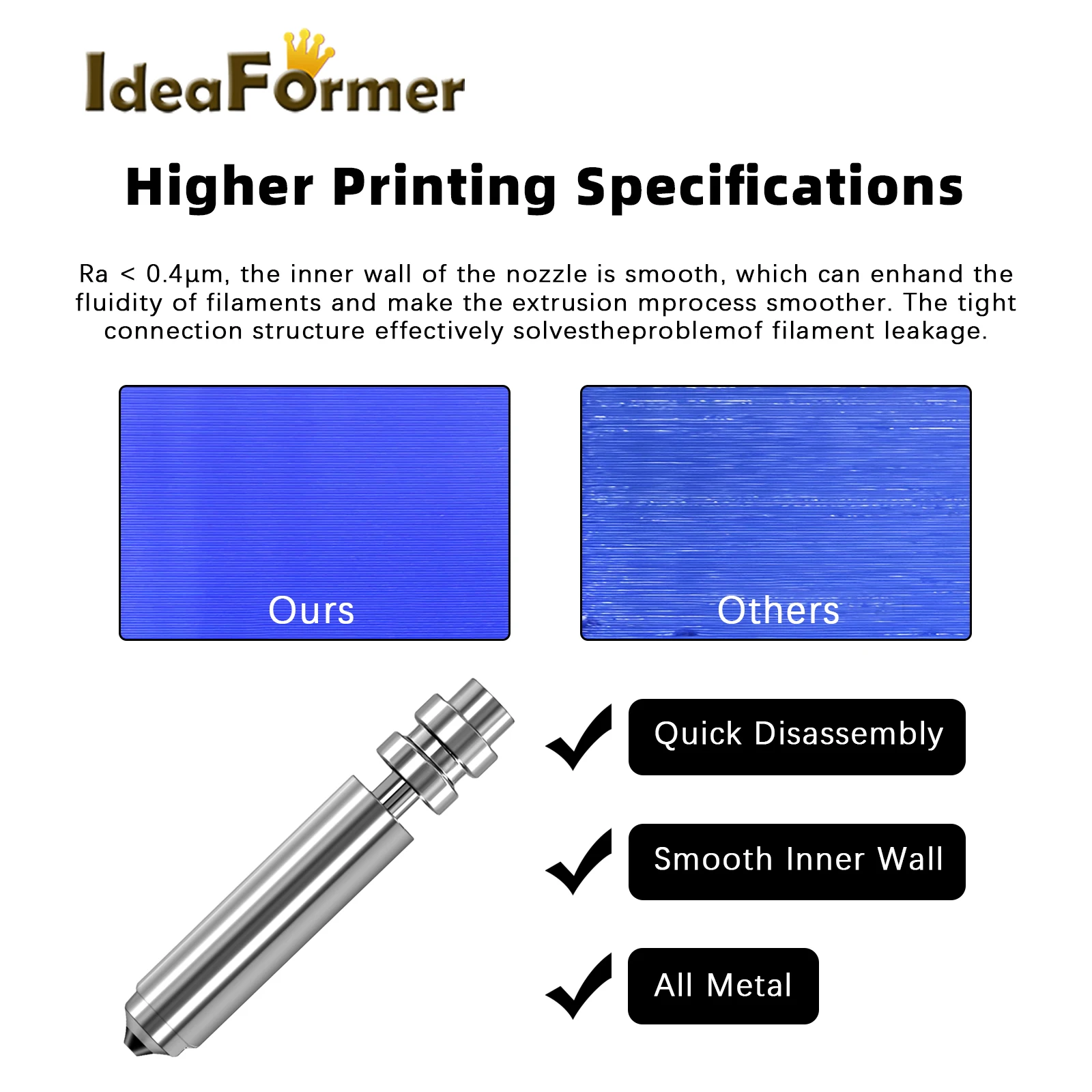For Anycubic Kobra X Nozzle KX Bimetal Nozzles 0.4/0.6mm One-Piece Hotend Nozzle Resistant 300℃ for Kobra X 3D Printer Parts