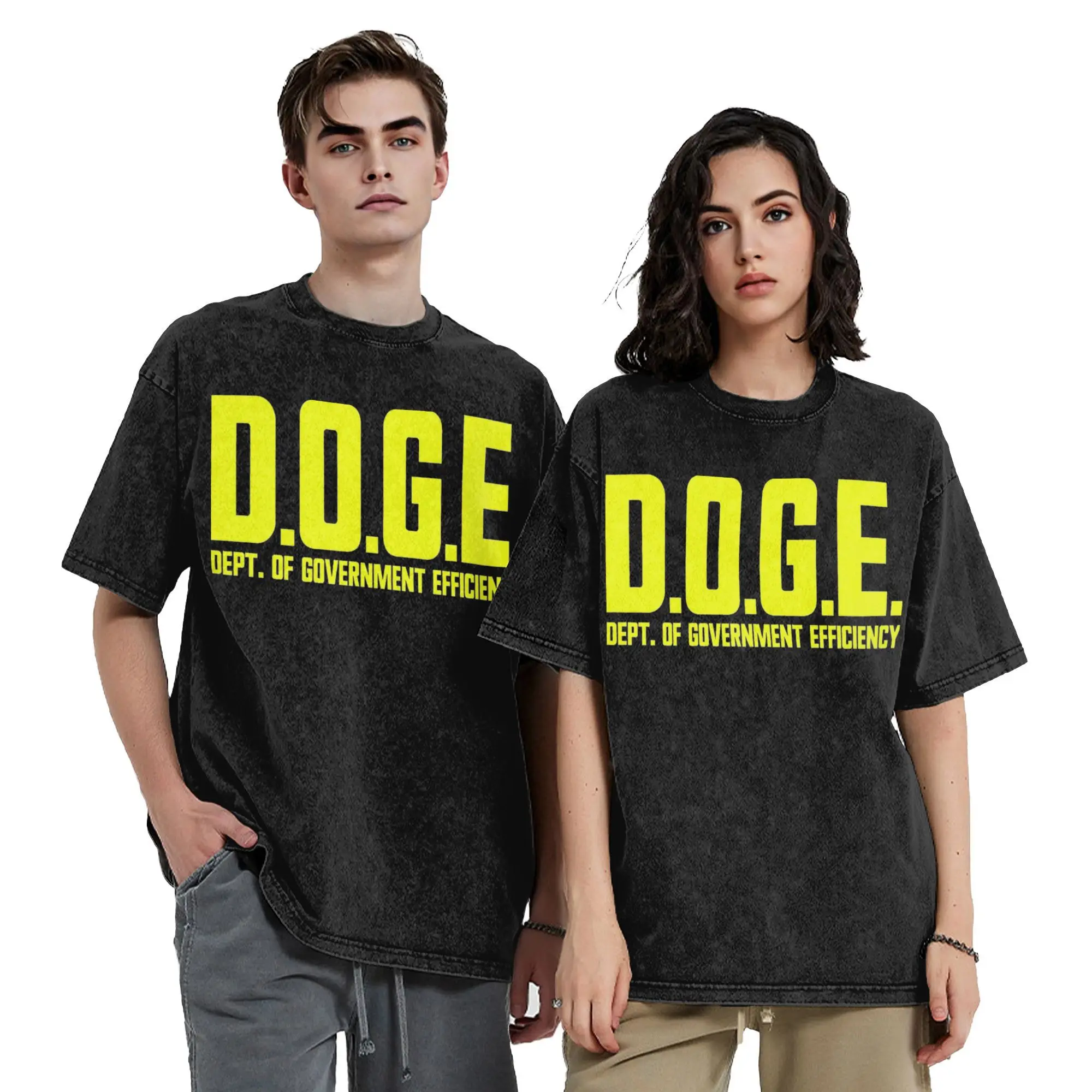 Oversize D.O.G.E. Department Of Government Efficiency  Merch T Shirt for Men Women  Washed Cotton Tee Shirt Clothes