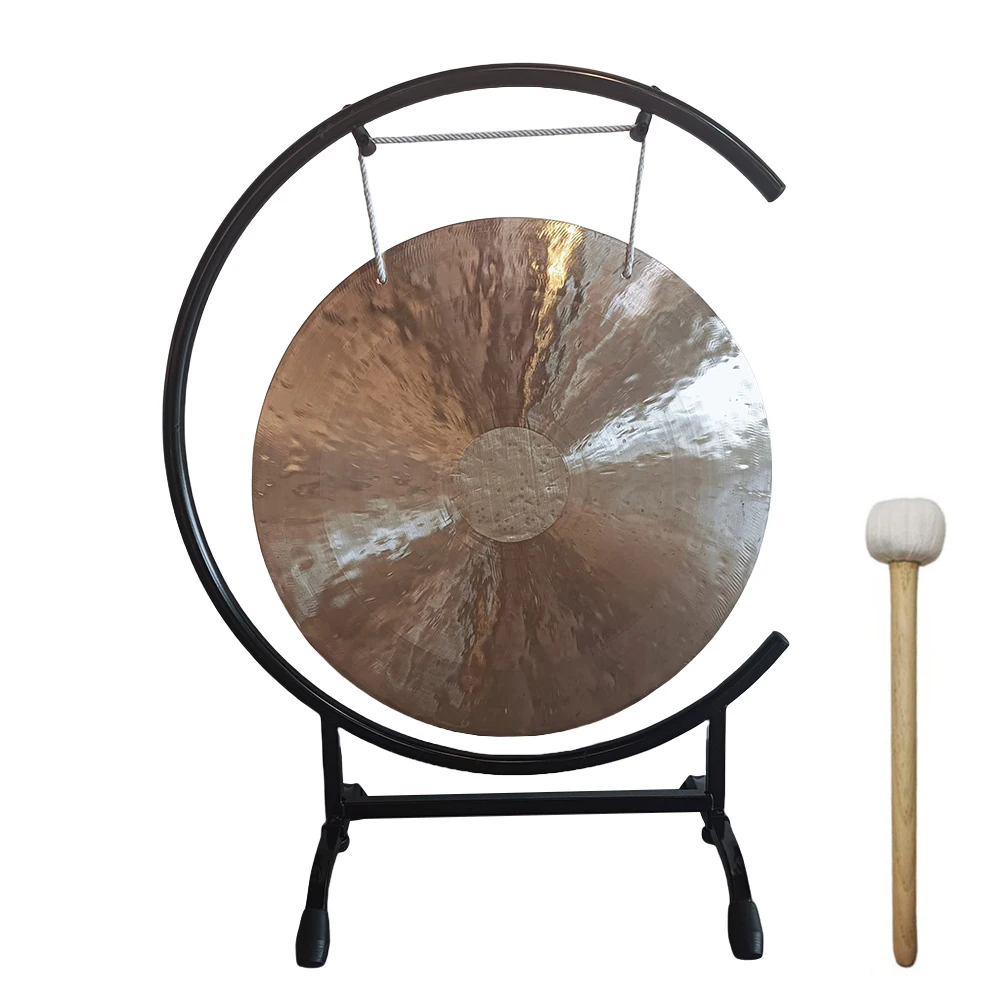 1 مجموعة الصينية Gongs مع حامل ومطرقة الصينية الجدول قونغ قونغ أداة لديكور المنزل هووسورمينغ نعمة