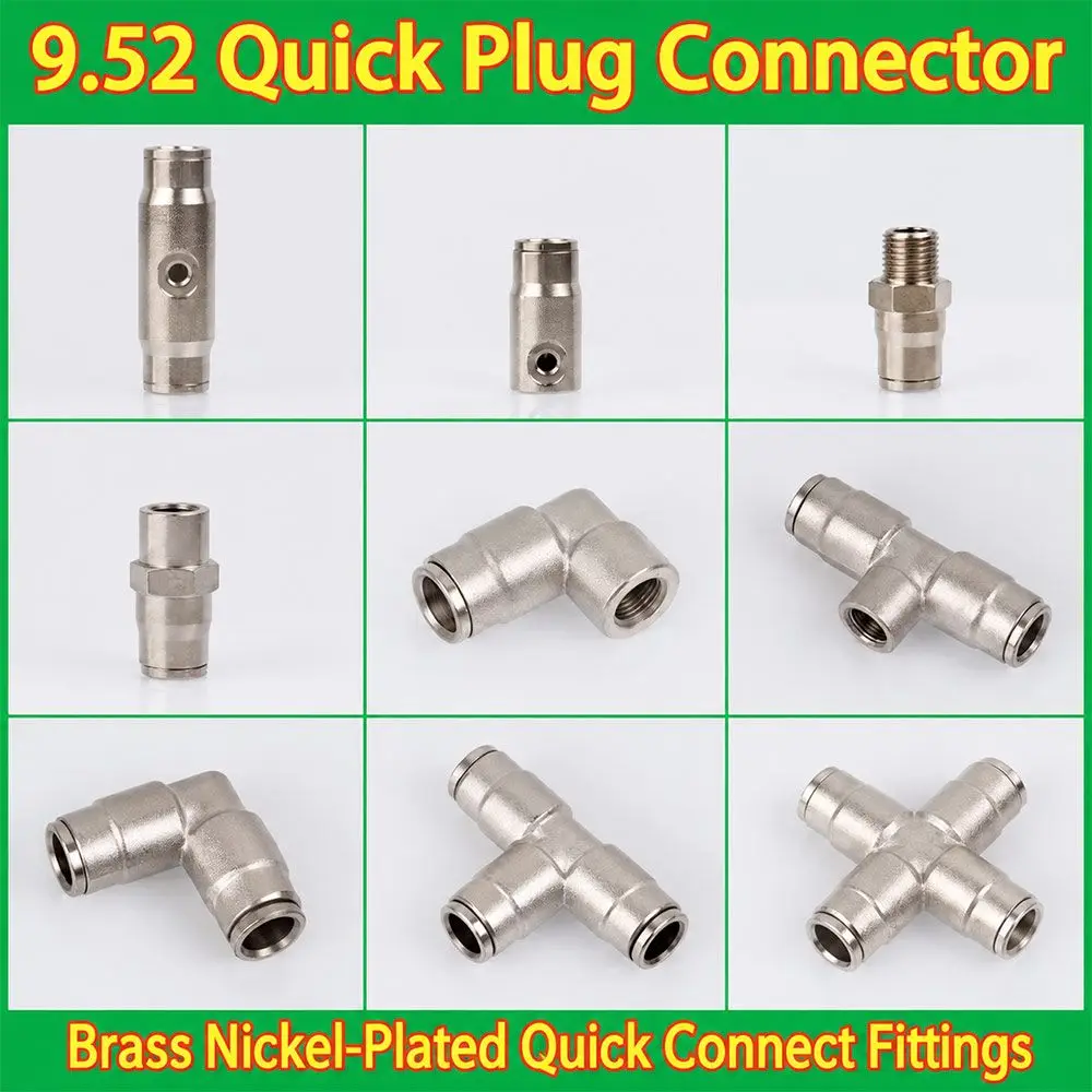 9.52mm High Pressure Misting System Connector Elbow Connector Atomizing Nozzle Adapter Nozzle Adapter Tee Connector