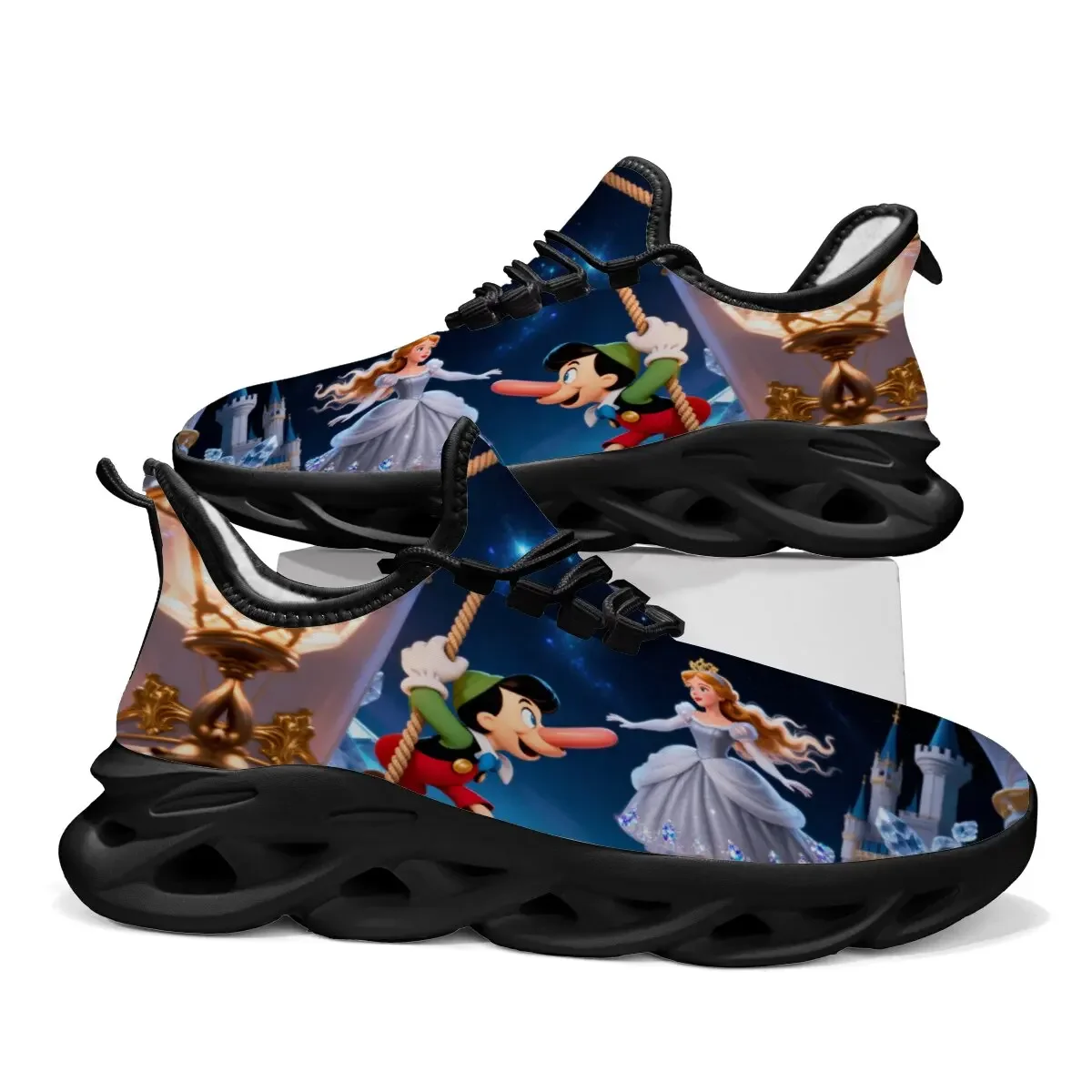 كارتون الوالدين والطفل سلسلة ديزني ميكي ماوس نمط تصميم تحلق المنسوجة خفيفة الوزن الدانتيل متابعة بالإضافة إلى حجم الأحذية الرياضية عارضة