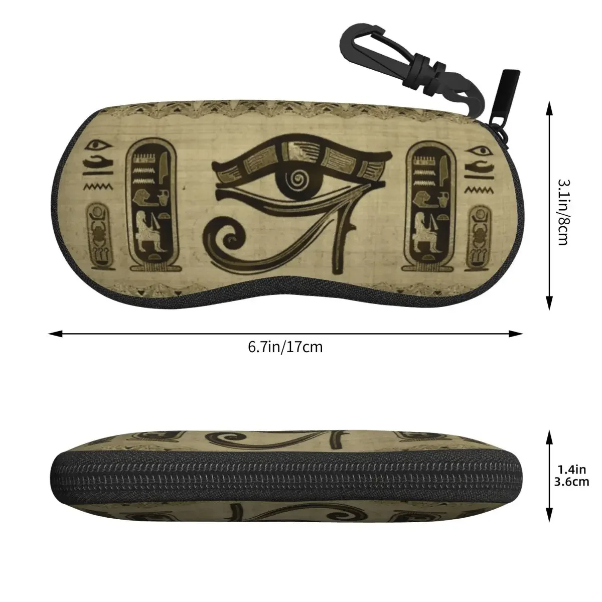 Custom Egyptian Eye Of Horus Eyeglass Glasses Case Women Men Soft Ancient Egypt Hieroglyphics Sunglasses Protective Pouch