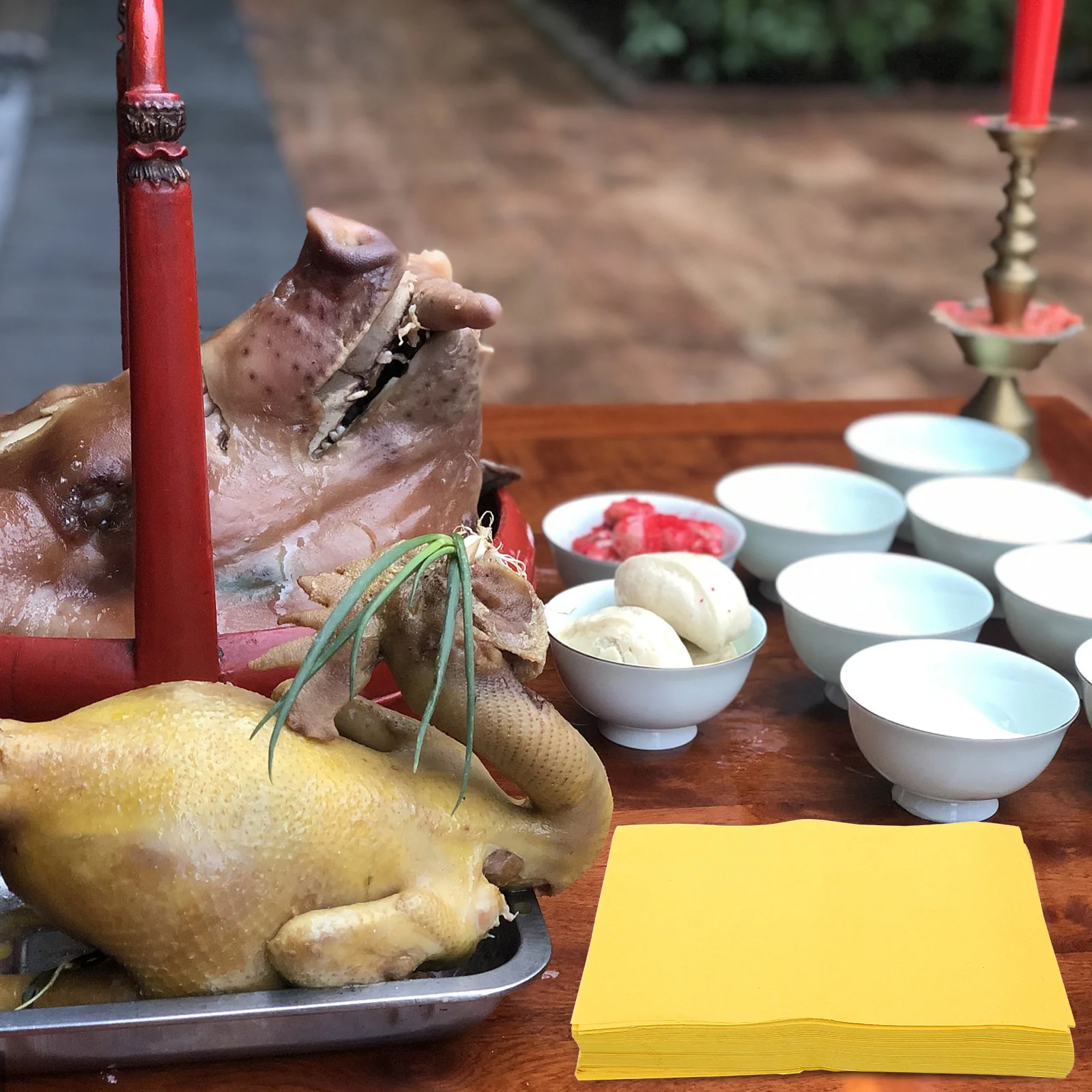 

500Pcs Yellow Ancestor Money Paper Sacrifice Supplies for Tomb Sweeping Festival Funerals Burning Ritual Ghost Money Sacrificing