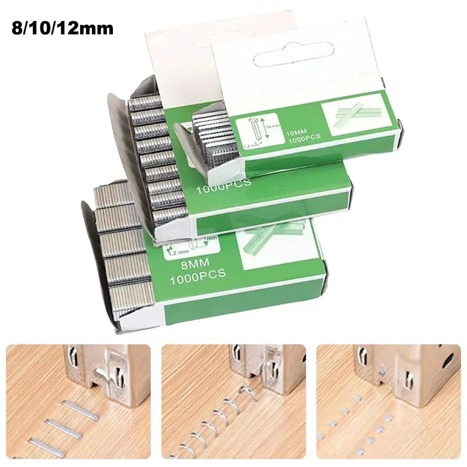 1000Pcs T Shape/U Shape/ Door Shape Staples Cost-effective Nails For Furniture Upholstery Manual Staple Gun Household Hand Tools