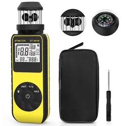 BTMTER-BT-881M Anemômetro digital, medindo a velocidade do vento, temperatura, bússola única, anemômetro ao ar livre