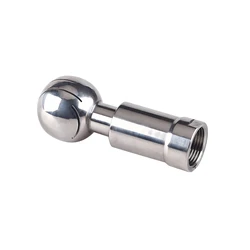 Bola de pulverización rotativa inoxidable SS304, cabezal de limpieza de tanque de CIP de rosca hembra sanitaria, ajuste de lavado de cobertura de 360 grados, BSP1/2
