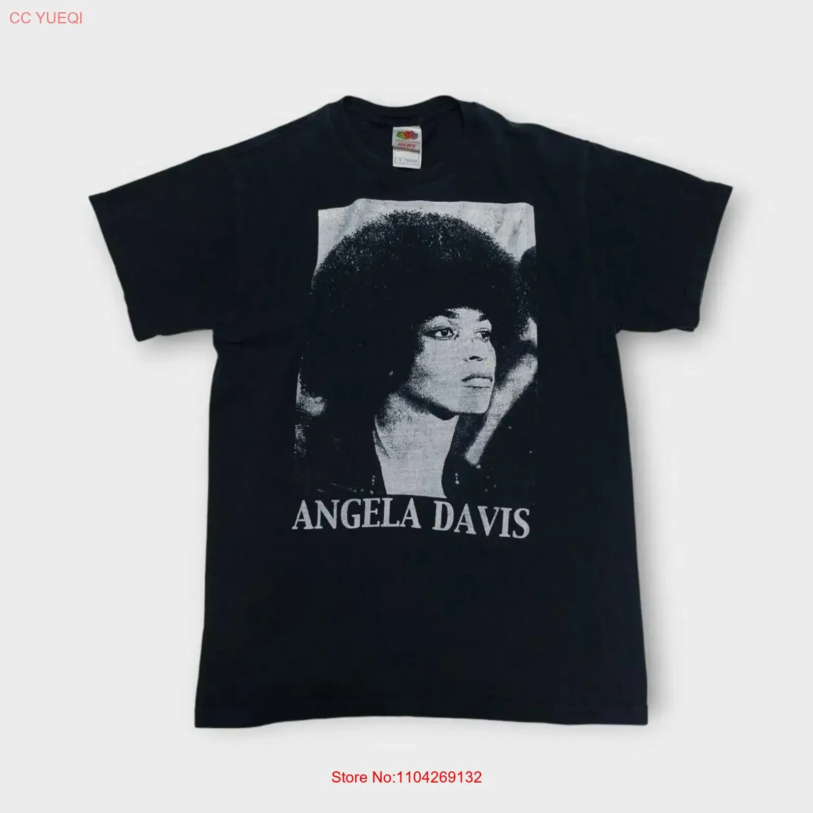 Rare 90s Angela Davis T Shirt Size M vintage Washed Stylish fashion designer clothes Top For Everyday Wear Stretched Slightly