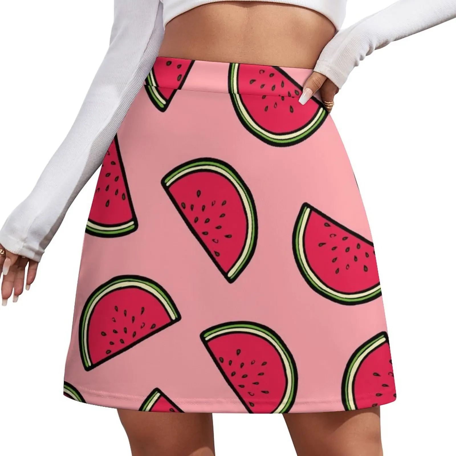 Watermelon Pattern in Pink Mini Skirt korean clothes ladies Women skirts Women clothing outfit korean style