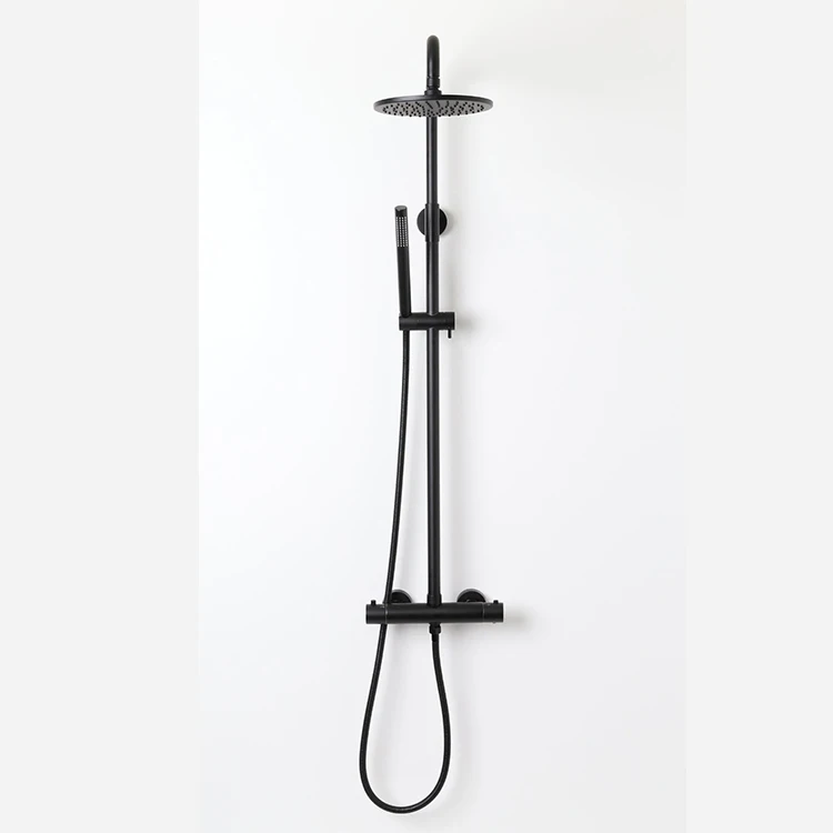 Hydrorelax Stainless Steel Bathroom Rain Shower Set with Wall Mounted Mixer Tap