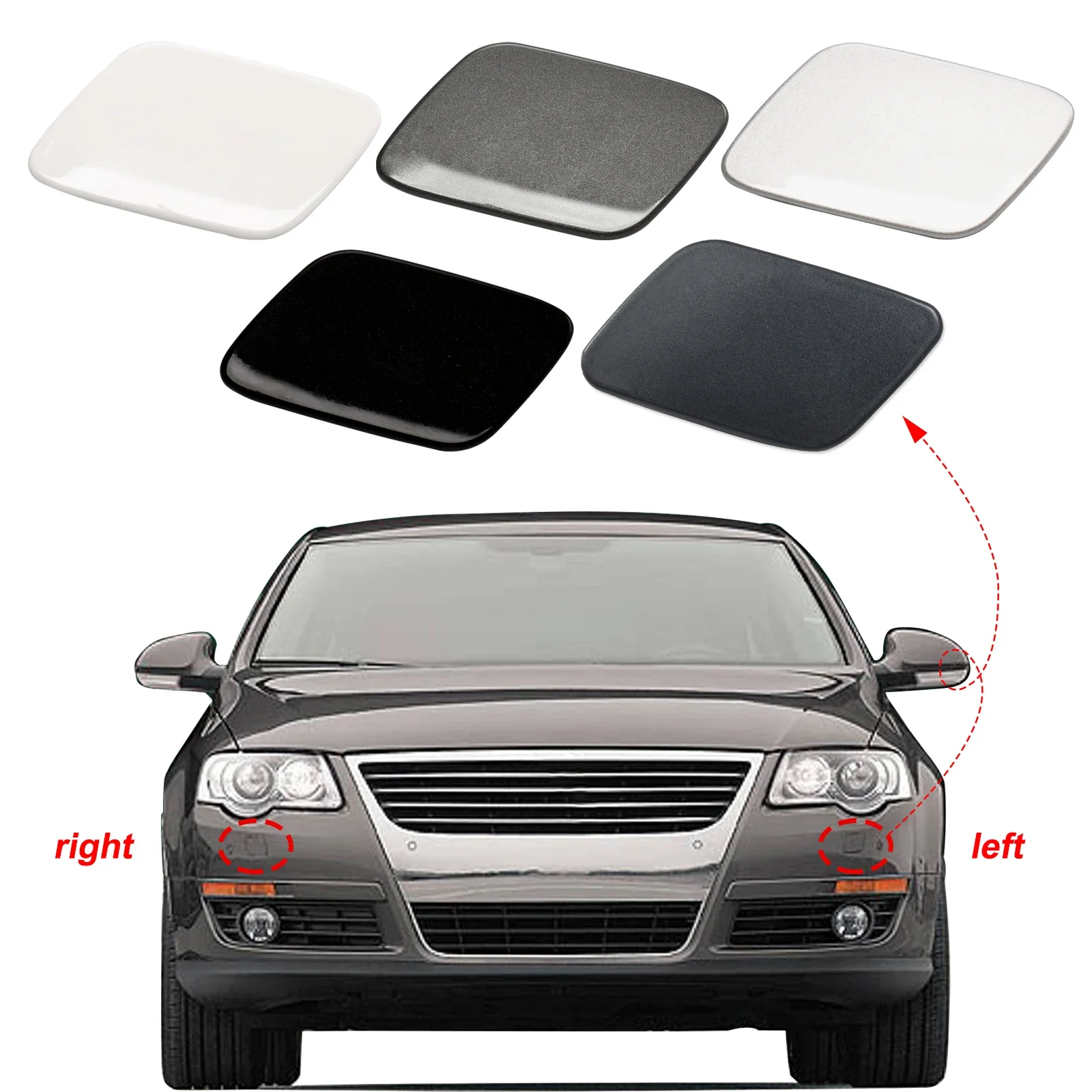 

OLANGDA Front Bumper Headlight Washer Cover Headlamp Jet Cap For VW Passat B6 Accessories 2006 2007 2008 2009 2010 3C0955109A 3C