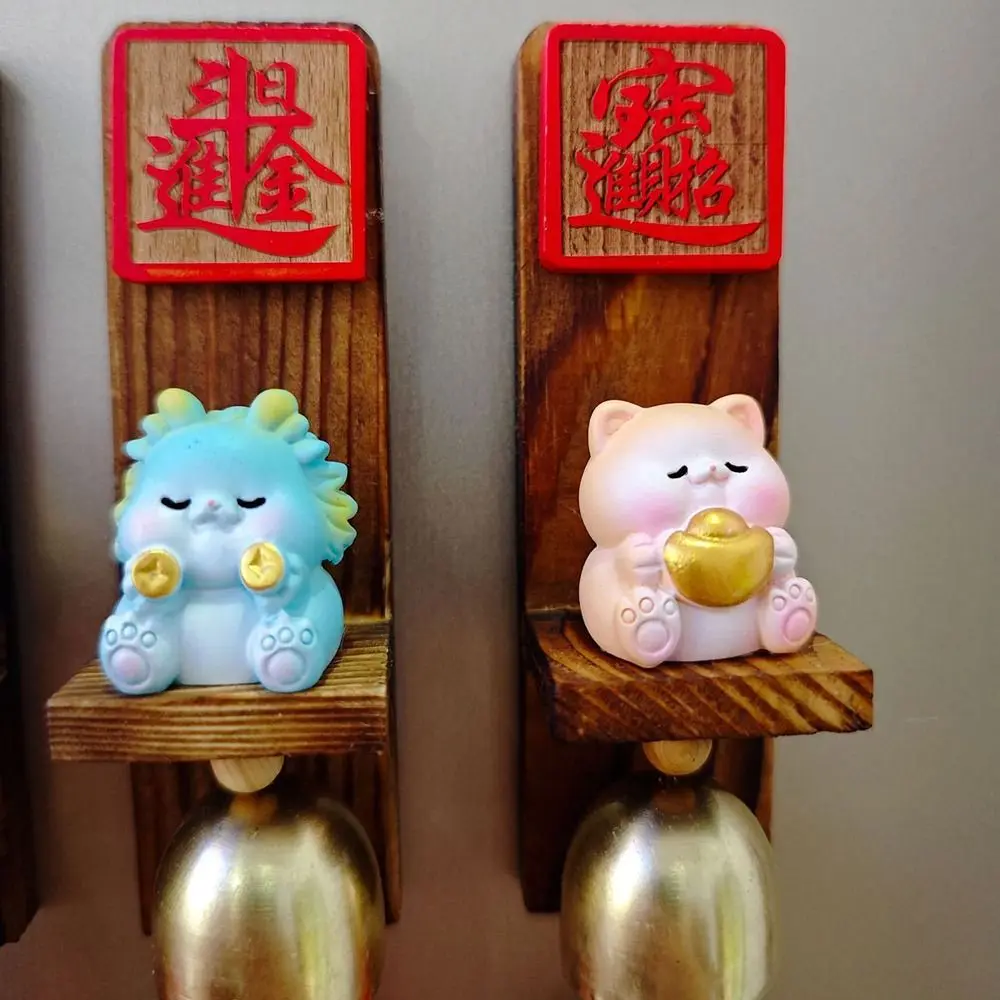 Cute Wooden Door Bell Magnetic Delightful Sound Shopkeepers Bell Japanese Style Door Opening Wind Chime Fridge