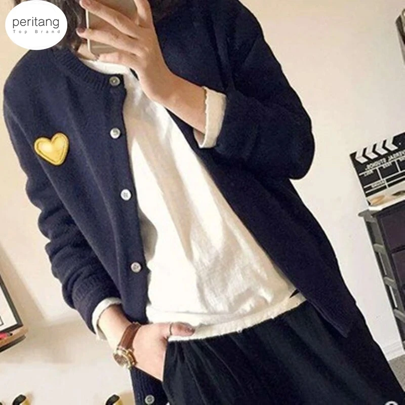 (Have Eye) Japan Brand Men Women Cardigan Heart Eye Embroidered Cotton Single Breasted Long Sleeves Spring Autumn Casual Sweater