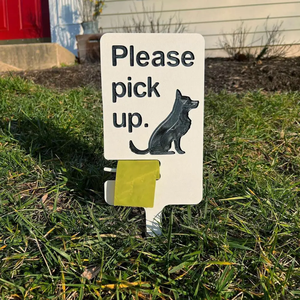 Wooden Dog Poop Sign With Bag Holder Please Pick Up I Saw That Garden Yard Lawn No Pooping Dog Shit Cleaning Indicator Signs