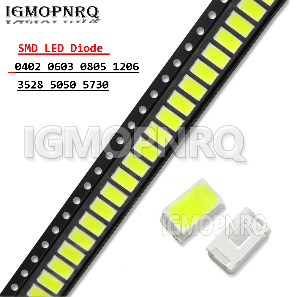 0402 0603 0805 1206 1210 3528 5050 5730 smd led Light Diode Red Yellow Green White Blue light emitting diode Transparent Light