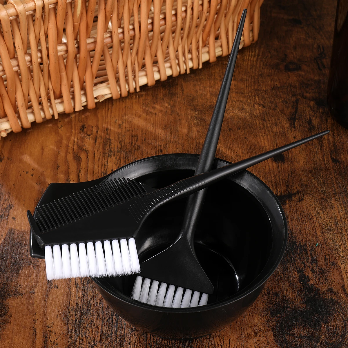 

Frcolor 3pcs Hair Dye Set Colouring Brush Comb Bowl Kit Salon Tint Hairdressing Color Styling Tools for Home Beauty Salon (Rando