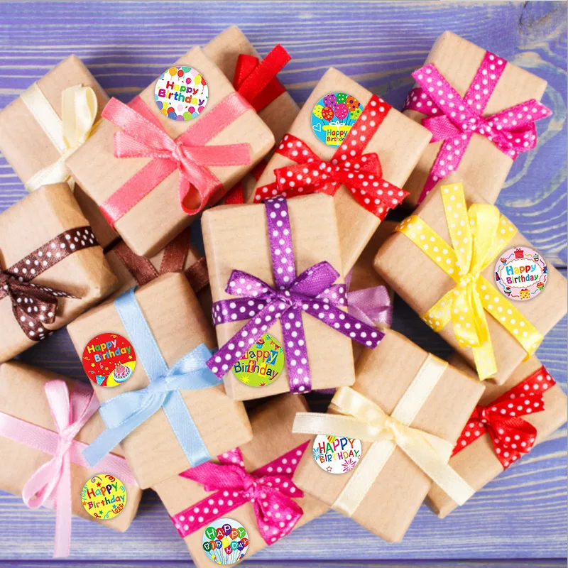 Round Label Practical Cartoon Birthday Wishes Sticker Handmade Decoration Seal Sticker Teacher Award Holiday Decorations