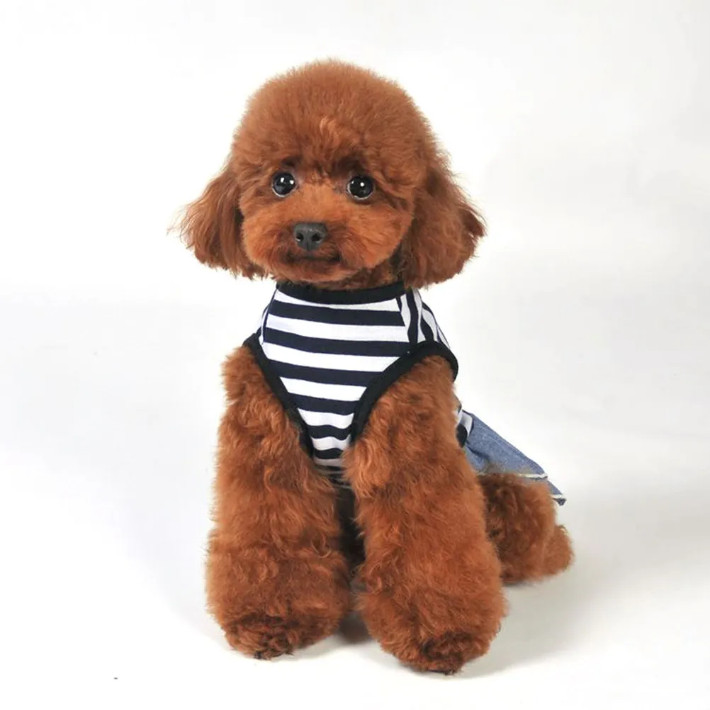 Dog Dress for Small Dogs Cowboy Theme Summer Pet Clothing Adorable Princess Design Lace Detail Comfort Fit Jog