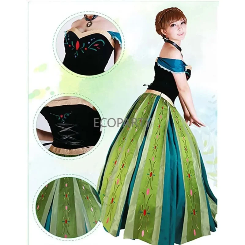 002 بيت الدب هالوين عيد الميلاد تأثيري يتوهم تتويج S-2XL آنا فستان الأميرة ملابس الكبار زي جديد 2025 I8I9