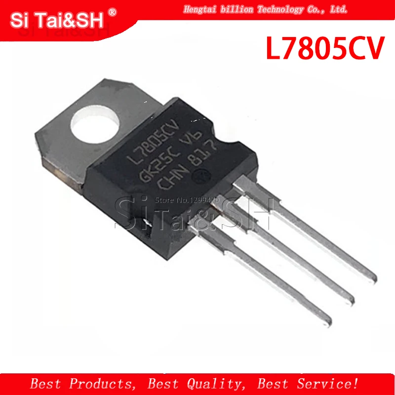 10pcs/lot New L7805CV voltage regulator TO-220 L7805 7805 5V POSITIVE VOLTAGE REGULATORS