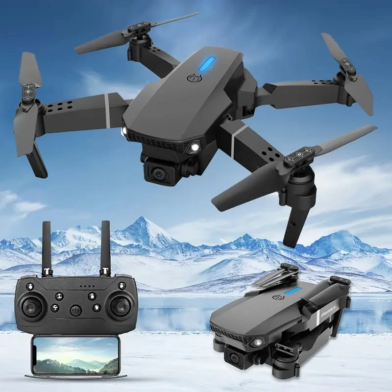 

Foldable Drone E88 with Dual Cameras, USB Charging, And Makes a Great Gift for Beginners, Suitable for Christmas, Halloween