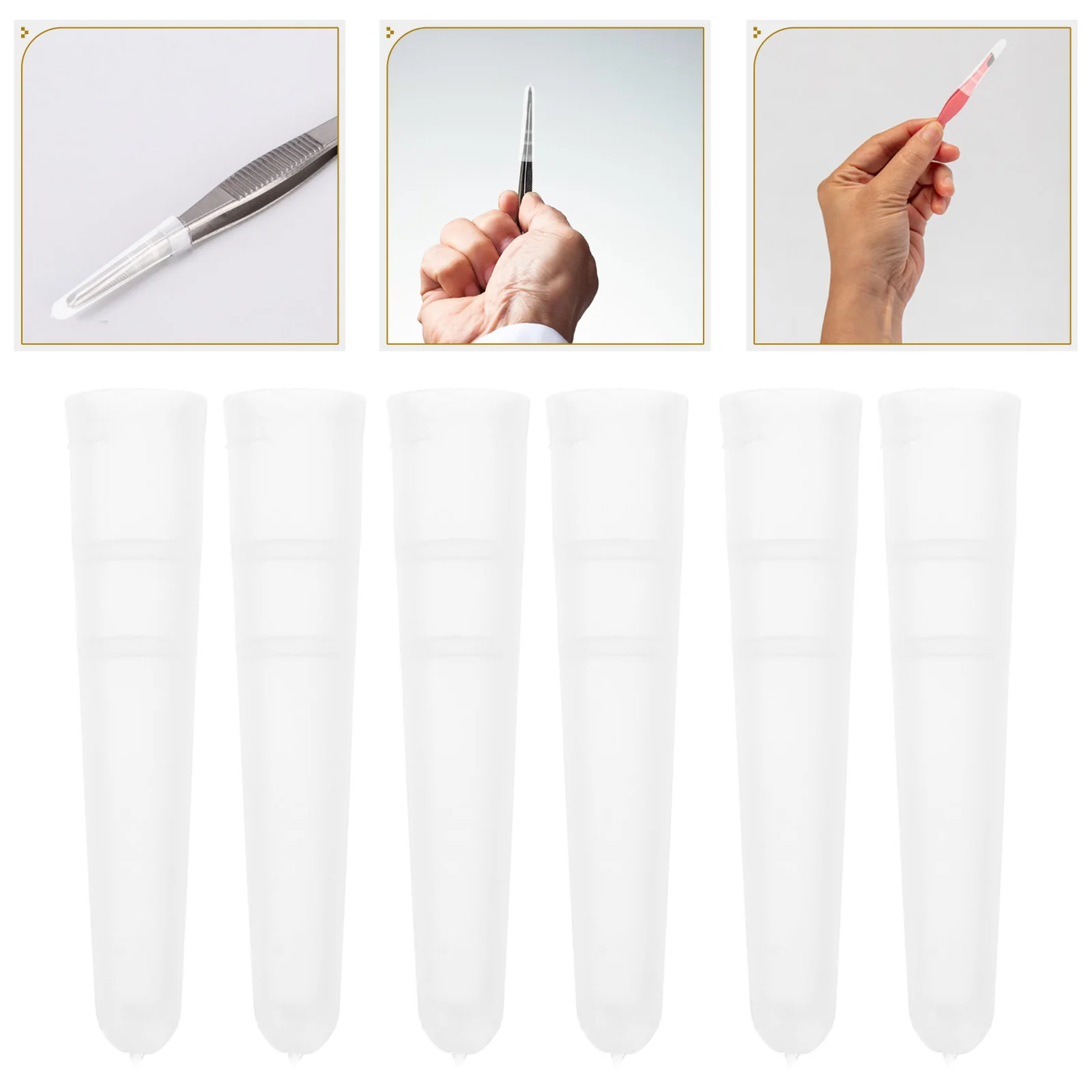 

Metal Tweezers Protective Sleeve Knit Stopper Headgear Soft Rubber Eyelash Sleeves