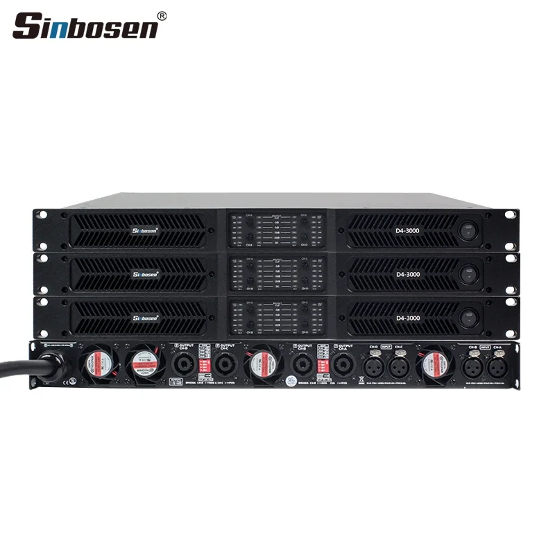 Sinbosen D4-3000 1u 4-channel power amplifier class d 4000w professional audio