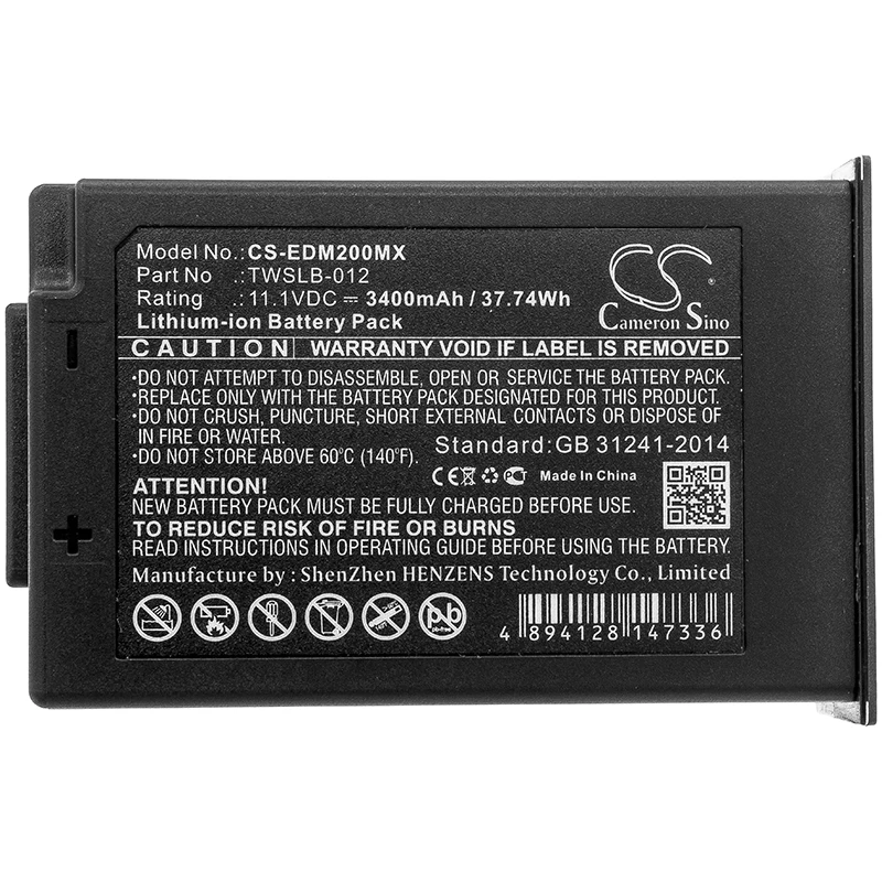 

Li-ion Medical Battery for EDAN, 11.1V, 3400mAh , Compatible Models: IM12, IM20, iM20 Transport Patient Monitor