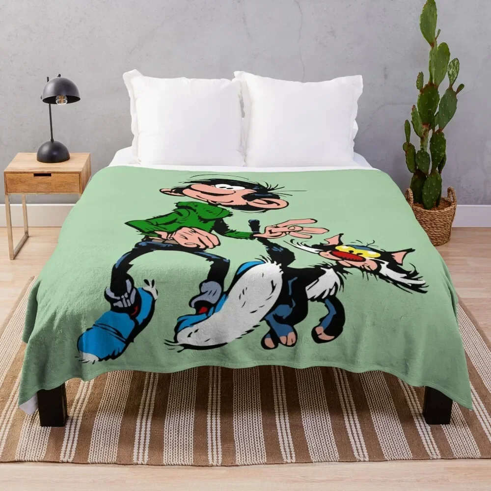 Gaston Goof Walking with Cat Throw Blanket Sofa for winter Blankets