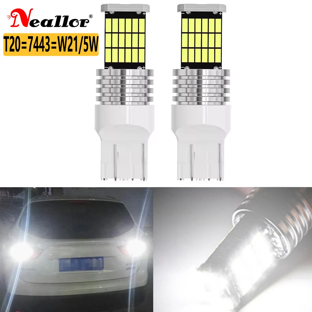 

2 шт. T20 W21/5W 7443 580 WY21W Светодиодный стоп-сигнал Задний фонарь заднего хода Резервная лампа Moto Stop Указатель поворота Автомобильные дневные ходовые огни 12 В