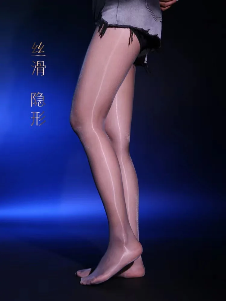 Glossy Tights with 360 Seamless Crotch OD Ultra-Thin Transparent Shimmering Toe Sensual Exquisite Pantyhose for Women Stocking