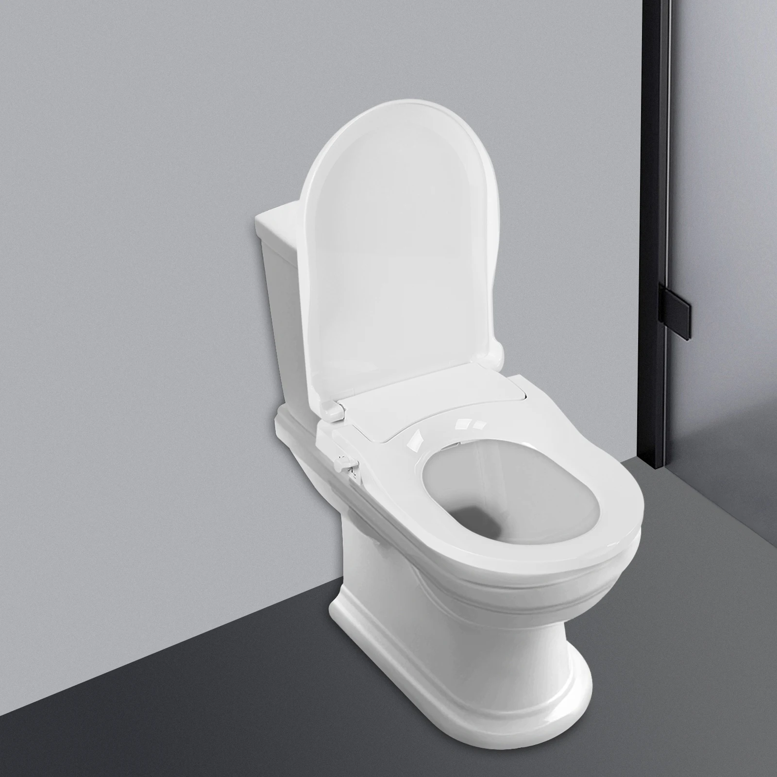 Non-Electric Bidet Toilet Seat, Fits Elongated Toilets, Dual Nozzle System, Smart Auto Clean Toilet Attachment