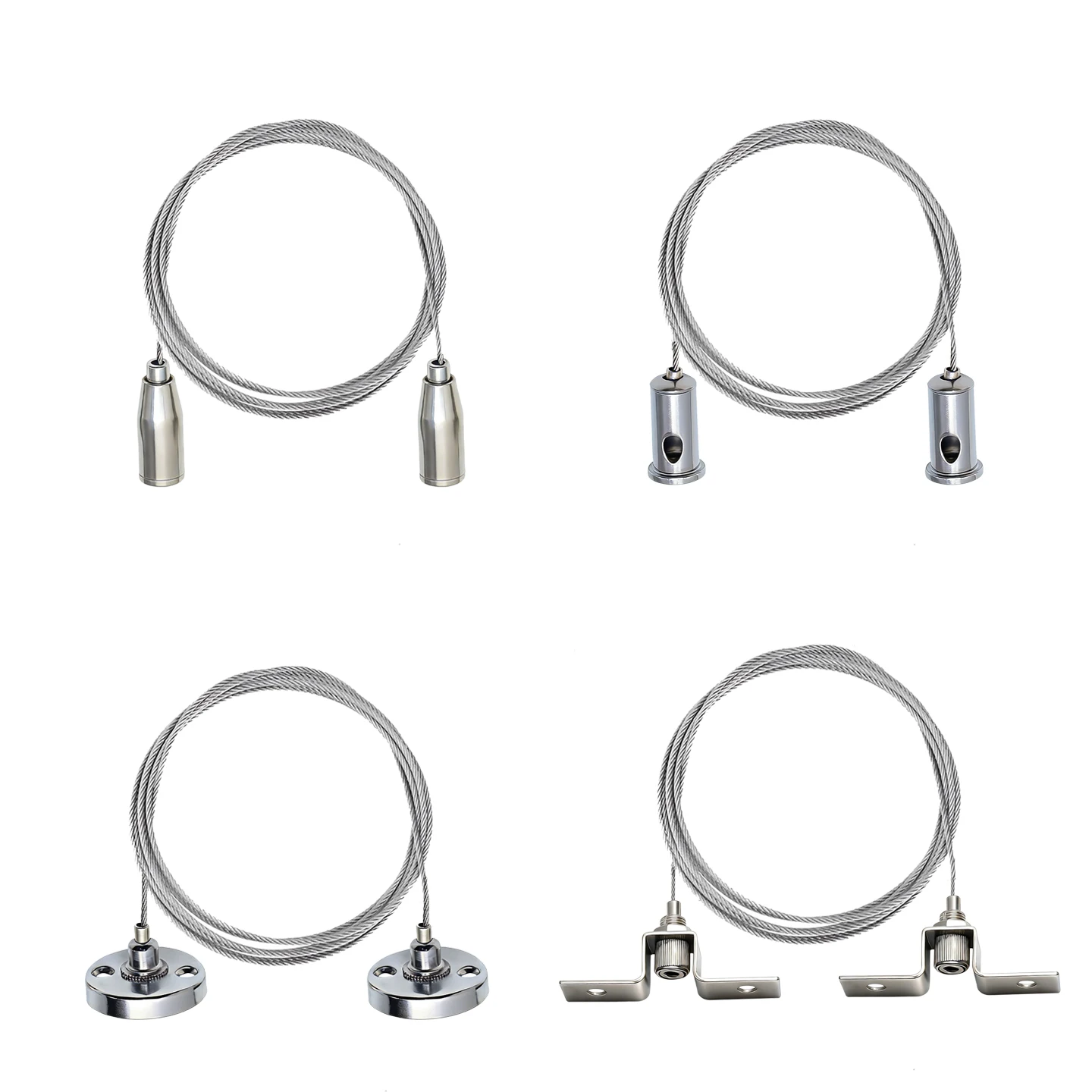 

4PCS 1.5mm steel cable ceiling fixing kit, can fix the ceiling, hanging steel wire rope for ceiling fixing/hanging photo frames