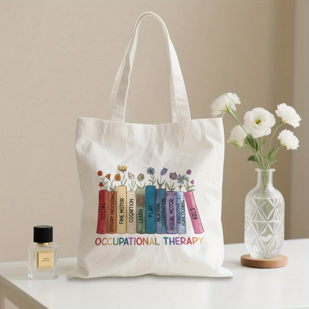 Promotional Gifts Book Pattern Canvas Tote Bag for Daily Use, Shopping, School and Travel