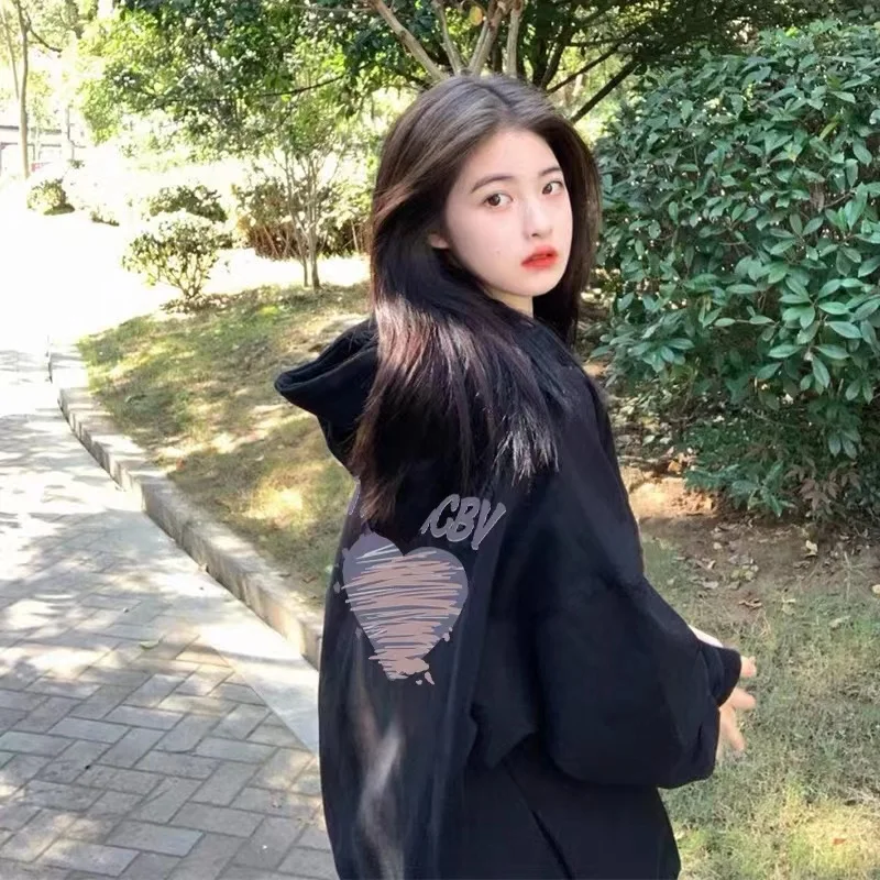 

Толстовки с капюшоном Y2K, осенняя одежда, женский подол, осенняя моющаяся одежда, одежда в стиле рокабилли, без флиса, лента для женщин