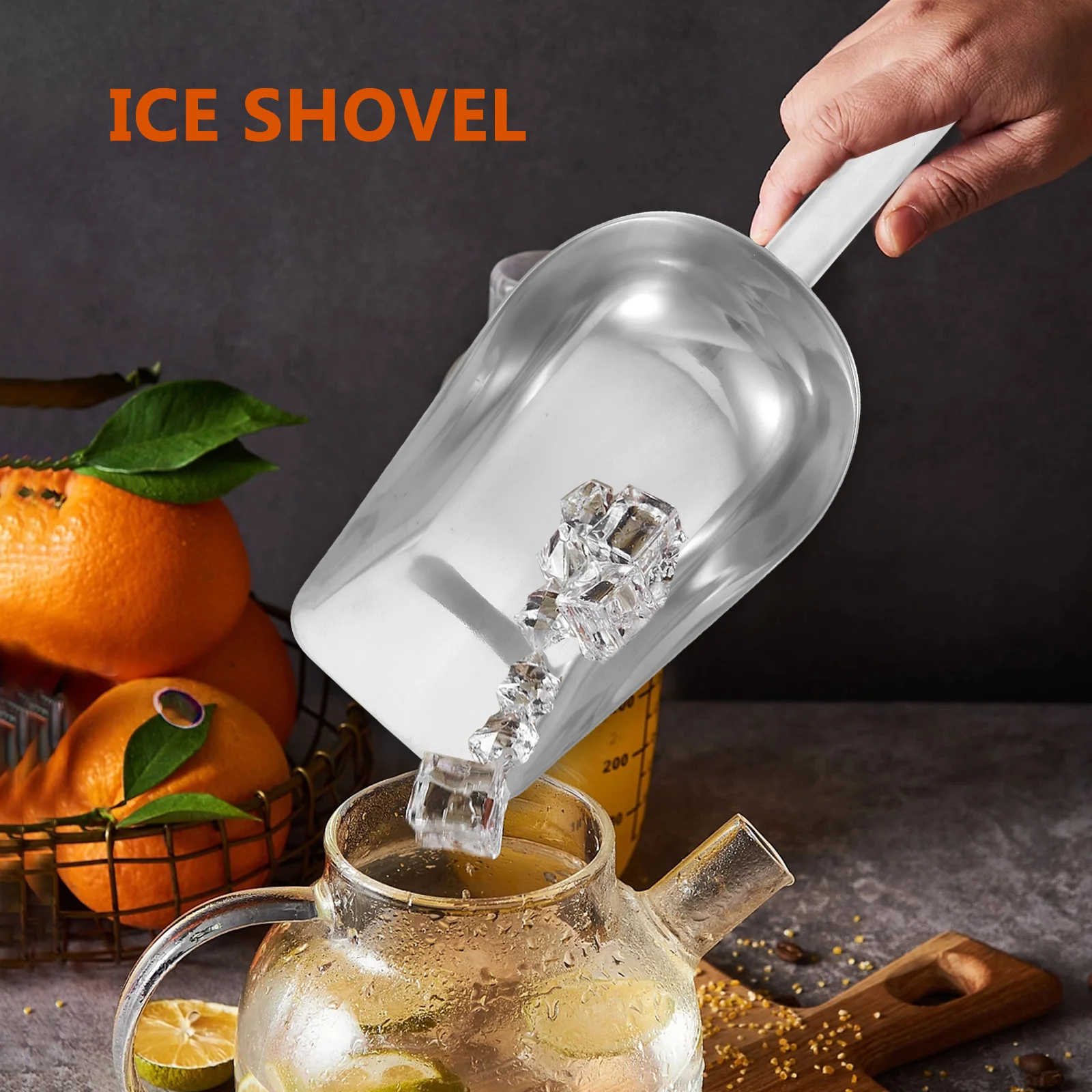 

Large Stainless Steel Ice Scoop Thickened Metal Food Shovel Kitchen Flour Sugar Candy Scoop Utility Bar Party Scooper