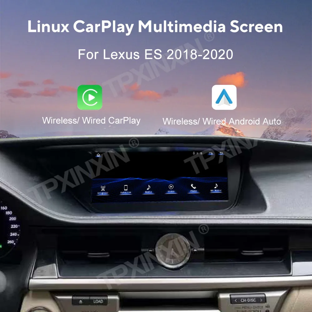 Linux Screen Wireless Apple CarPlay Android Auto HiCar For Lexus ES 2013~2018 Original Car Upgrade GPS Mirror Link 1920*720