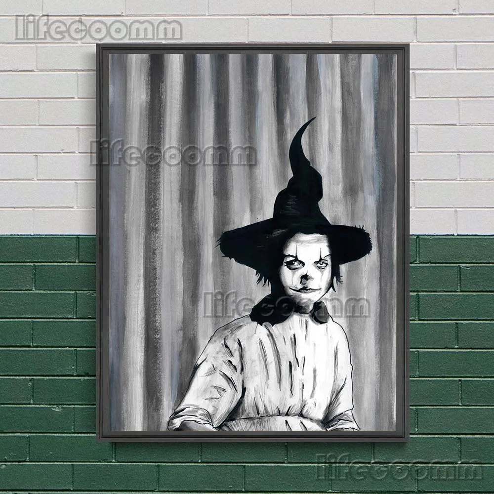 The Ghost Crucified Wall Art Print Clown Witch Canvas Painting Horrible Basement Art Poster And Print Home Decoration Unframed