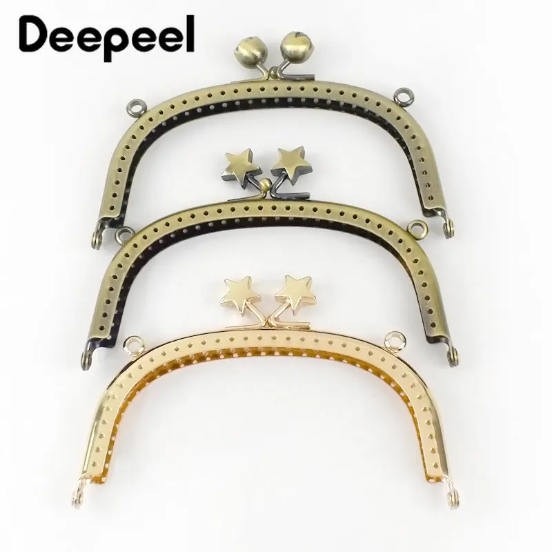 2/5Pcs Deepeel 12.5cm Star Flower Purse Frame Kiss Clasp Bags Handle DIY Handmade Handles Sewing Wallet Hardware Bag Accessories