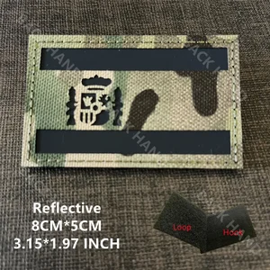 خطاف العلم الإسباني وبقع حلقة على حقيبة الظهر ، بورجوندي عشرة ، شارة تكتيكية عسكرية ، قماش عاكس بالأشعة تحت الحمراء ، شارة أفضل 10 أعلام بيع حقيبة ظهر - رقم 7