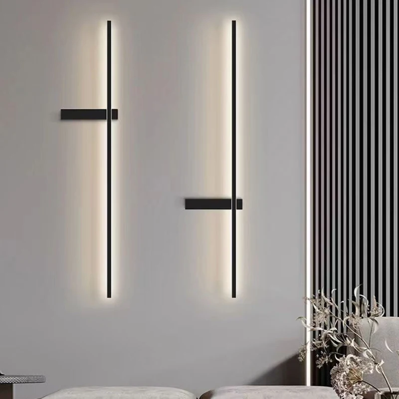 

Hardwired Wall Sconces Modern LED Wall Lighting Fixtures for Bedroom Living Room Interior Wall Lamps for Corridor Kitchen Black