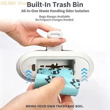 Bag-Ready Cats Litter Scooper Waste Cleanup Set with Plastic Sifting Head for Routine Indoor Cleaning and Disposal Tasks Daily